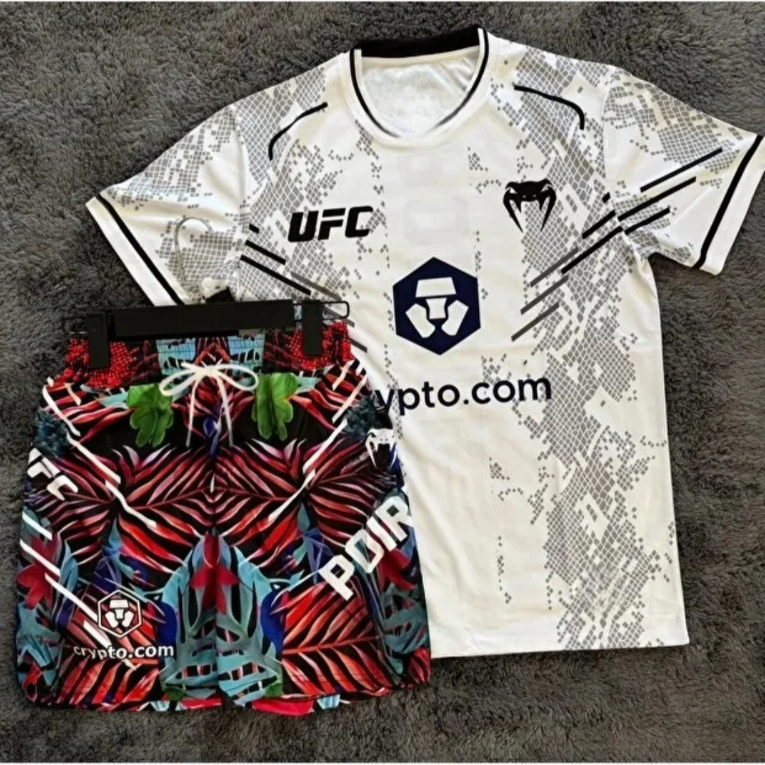 

Men's UFC Dustin Poirier Combat Fighting Event Set Breathable Jersey Wrestling Running Sweat-Absorbing Workout Outfit