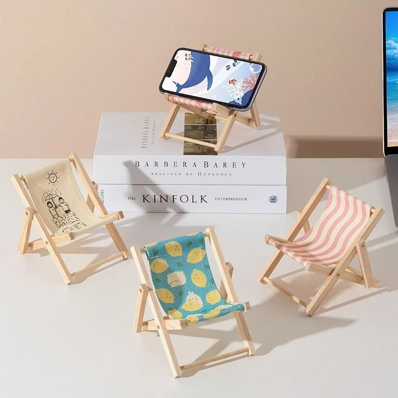 Mini beach chair foldable doll house new micro toy mobile phone holder cute mini chair