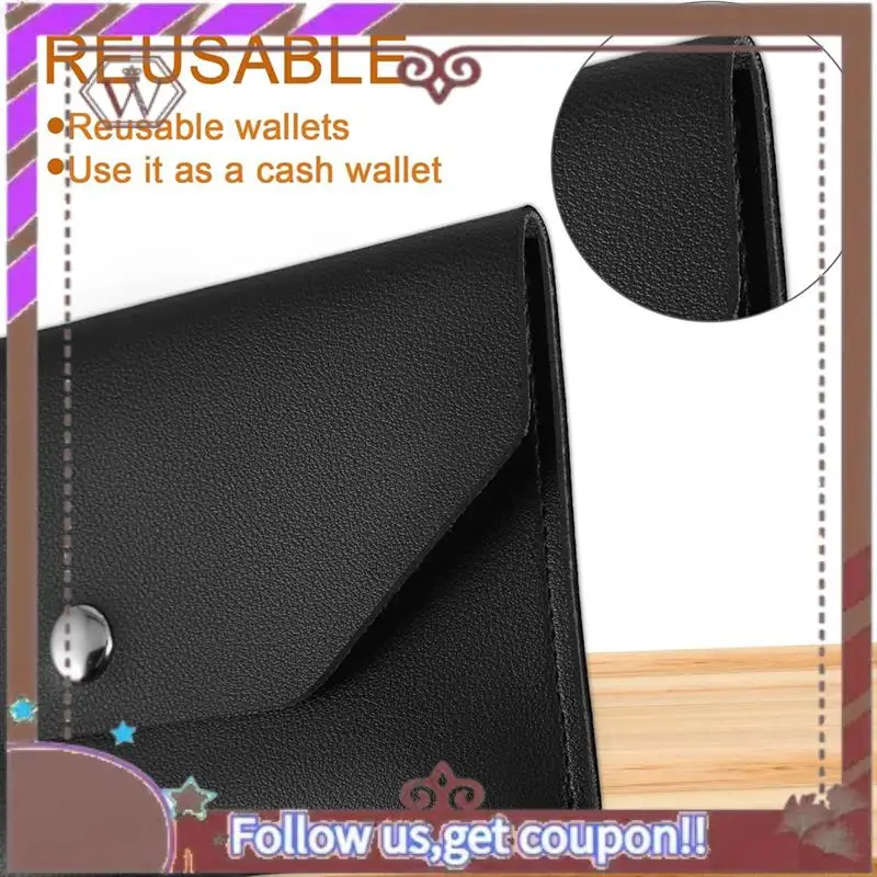 ABBG-3Pcs PU Leather Cash Envelopes, Waterproof Money Envelopes Reusable Cash Wallet Bags Budget Envelopes