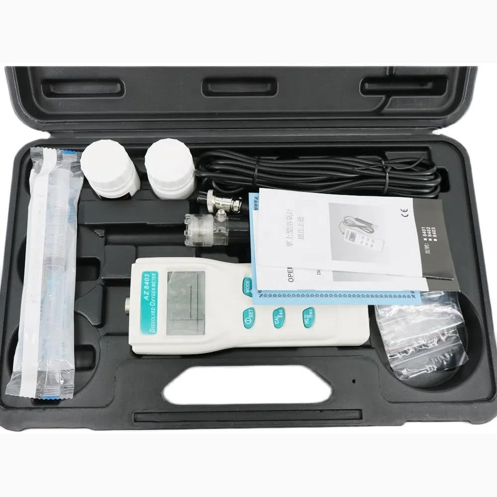 Handheld DO Meter, Dissolved Oxygen Meter, DO/TEMP./Salinity RS232 Datalogger AZ8403