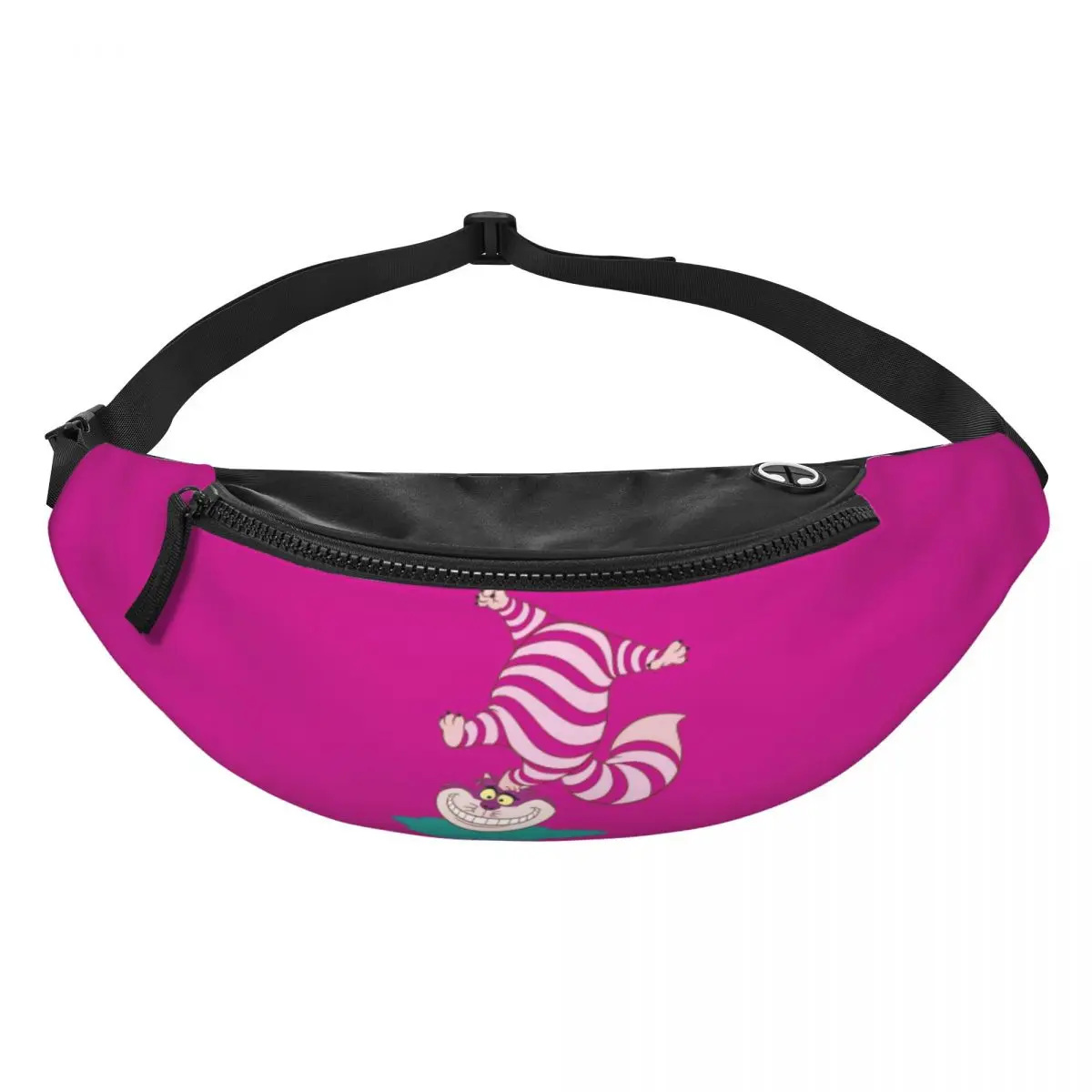 Custom Cheshire Cat Animation Fanny Pack Men Women Alice In Wonderland Crossbody Waist Bag for Running Phone Money Pouch