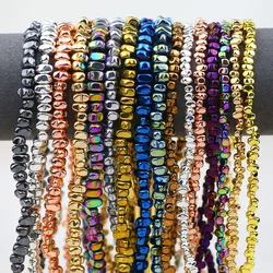 4x6mm 105pcs Gold Silver Plated Natural Irregular Hematite Spacer Loose Stone Beads For Jewelry Making DIY Bracelets Necklaces