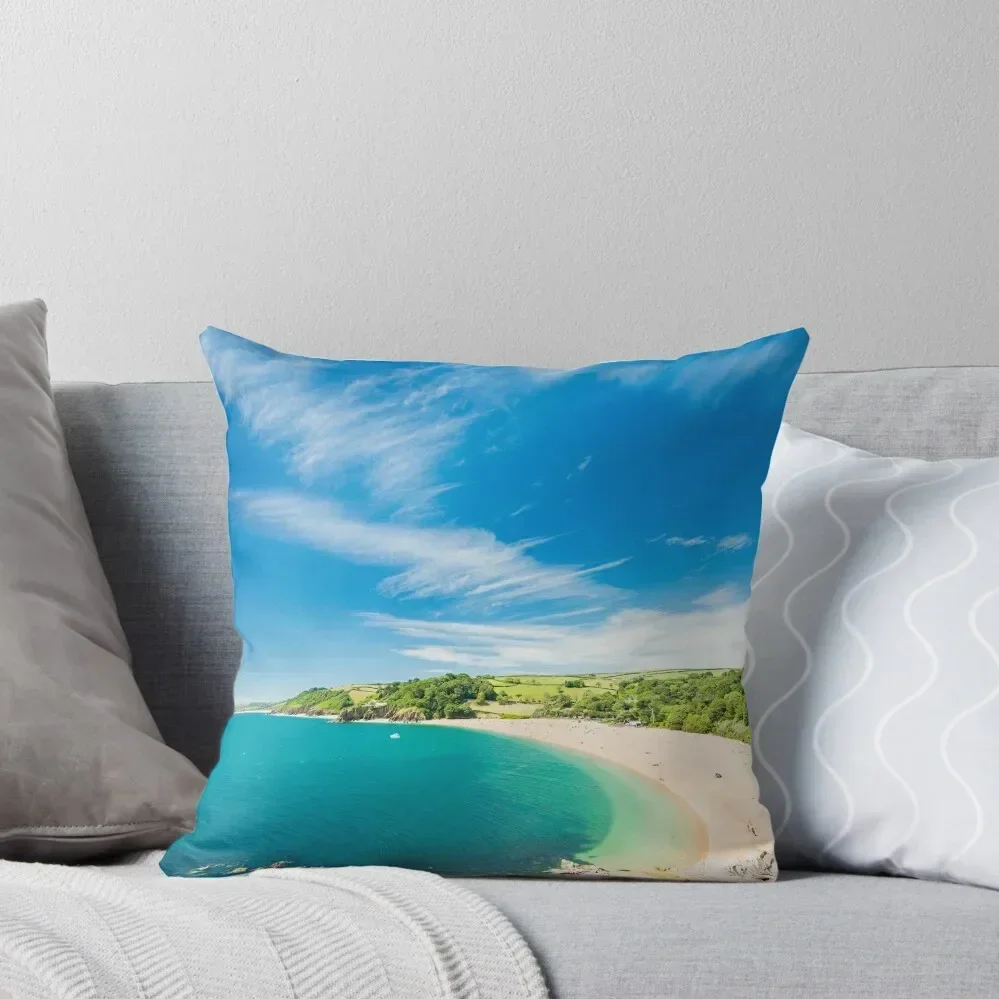 Blackpool Sands, near Dartmouth, South Hams, Devon Throw Pillow Sofa Decorative Covers Anime pillow