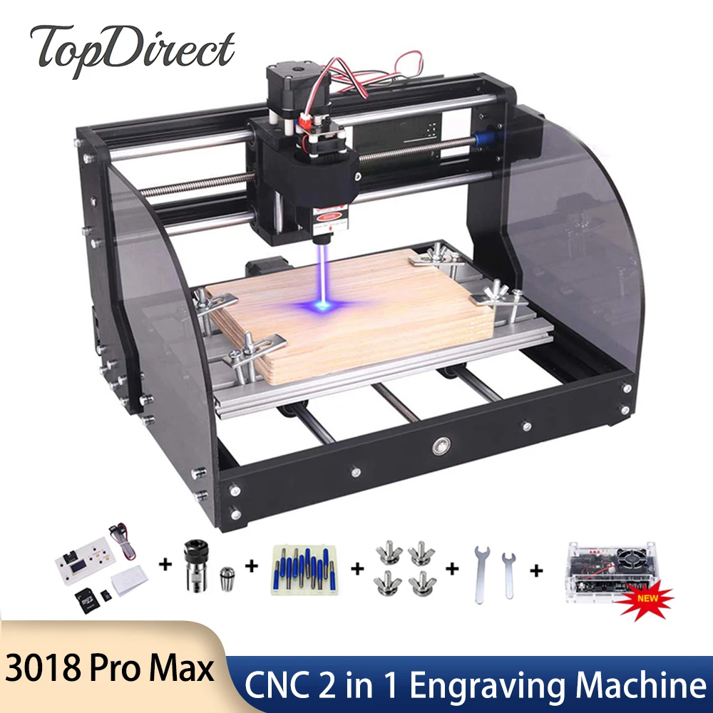 

TopDirect 3018 plus Laser Engraver CNC Engraving Router Milling Machine Wood Laser Engraving Machine DIY Laser Marking Machine