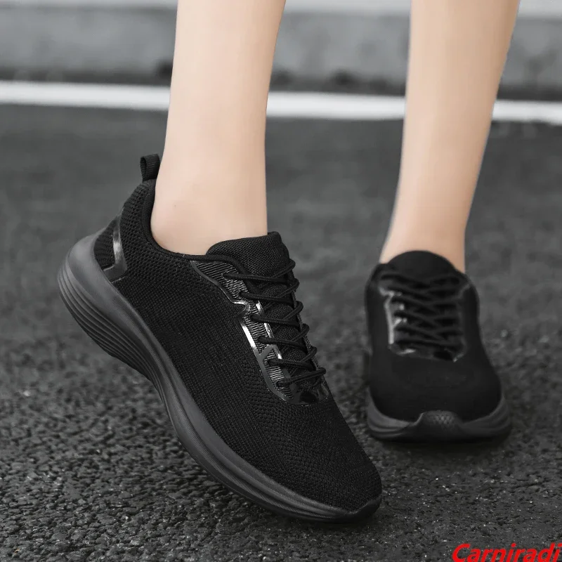 

Super Light Flying Weave Athletic Running Shoes Women Breathable Fashion Lace-up Casual Sneakers Ladies Non-slip Jogging Shoes