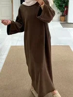 Robe de ramadan pour femmes musulmanes, robes modestes, Jalabiya éducatif, Abayas arabes saoudiens marocains, Kaftan de Dubaï, Robe d'automne et d'hiver, Eid, 2024 1