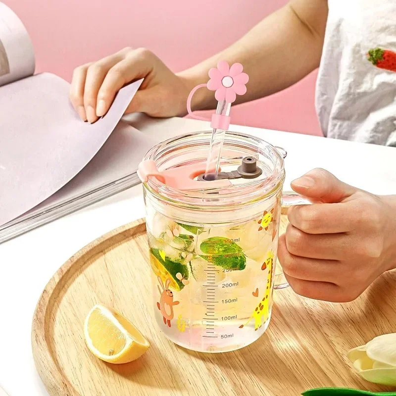 Straw Toppers for Stanley Cup, Gorvalin 10mm/0.4inch Silicone Drinking Straw Cover Flower Cap Cute Cloud Straw Protector Toppers