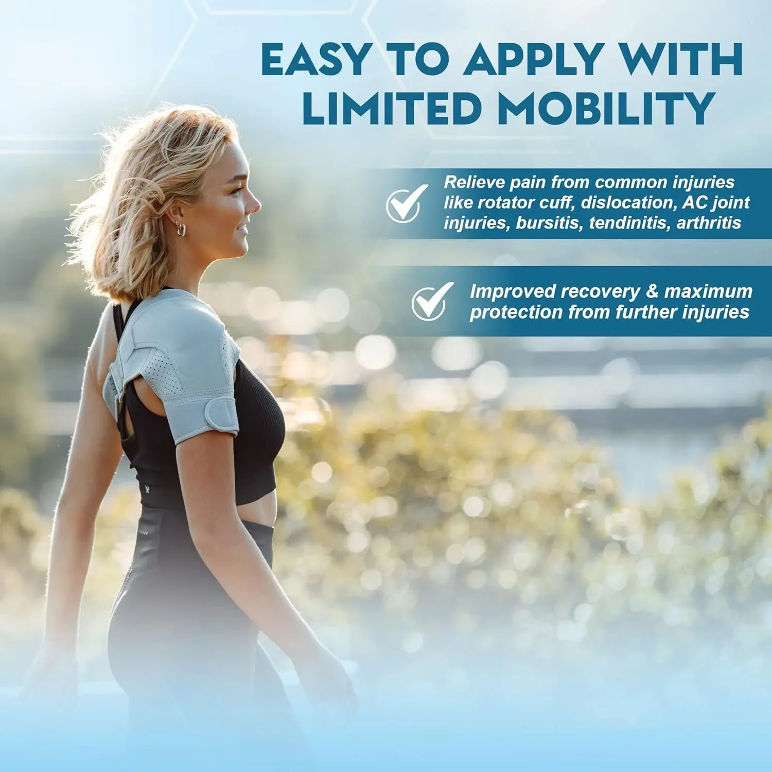 دعامة كتف للرجال والنساء، أساور دوارة ممزقة، التهاب الأوتار، خلع، الألم، غلاف أكمام ضاغطة على الكتف من النيوبرين