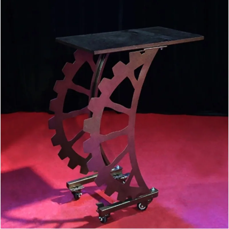 

Professional Industrial Magician Table Portable Folding Magic Table with Wheels Storage Hooks Stage Card Magic Props Magic Trick