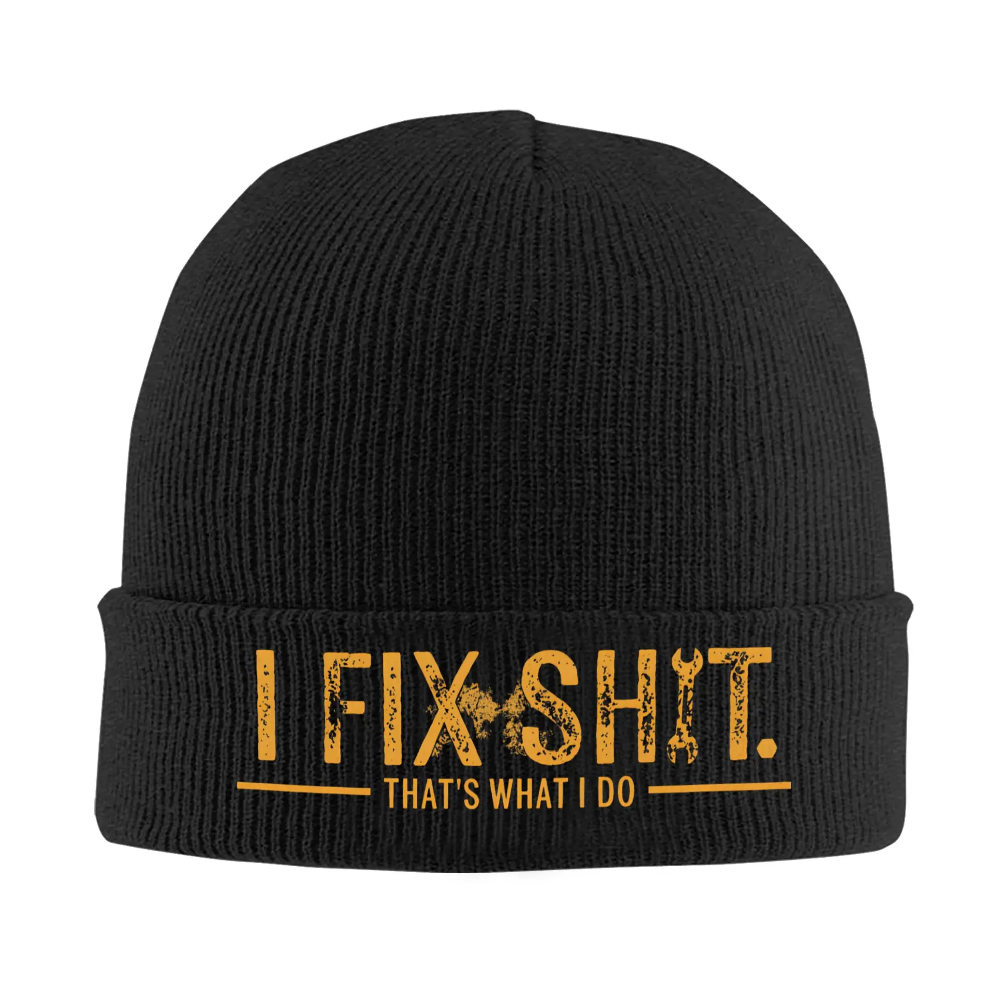 I Fix Shit That What I Do Knitting Hat  Cute Caps Female Male Kpop Beanie Hats Autumn Winter Design Warm Soft Bonnet Hats