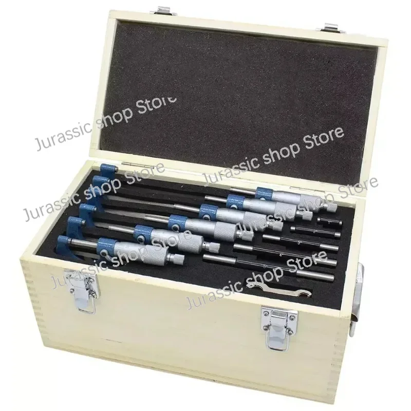 Micrometer Set Wood Box Packing 6PCS Micrometer Set 0-150 Mm/0-6