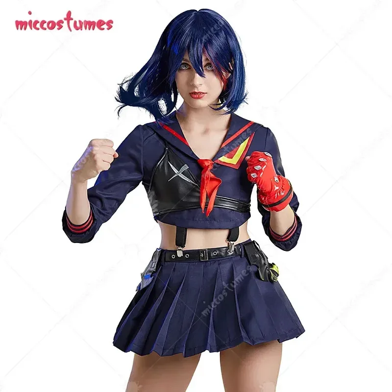 

Miccostumes Women's Ryuko Cosplay Costume Long Sleeves Shirt and Skirt Set