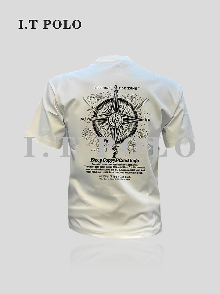 Pure Cotton Short Sleeve T-Shirt Men's Summer New Style Print round Neck  Shirt Fashionable American Style Cool Wind