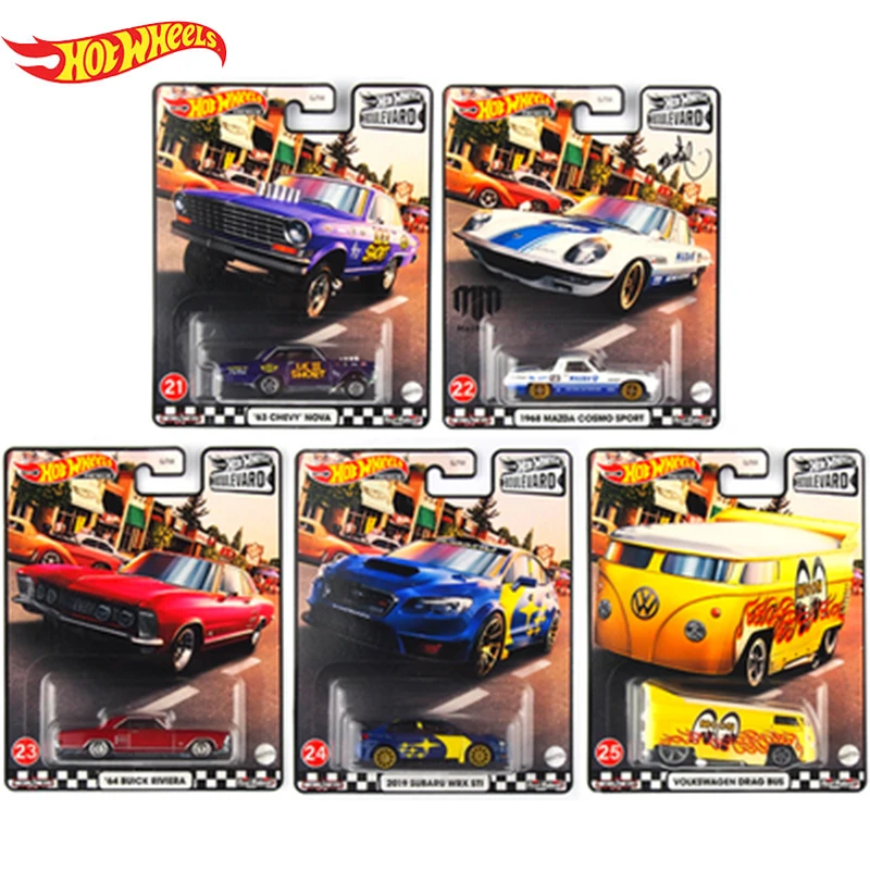 Original Hot Wheels Diecast Alloy Sports Car Models Iron Bottom Rubber Tire Toys for Boys BOULEVARD Collector Limited Gifts Set