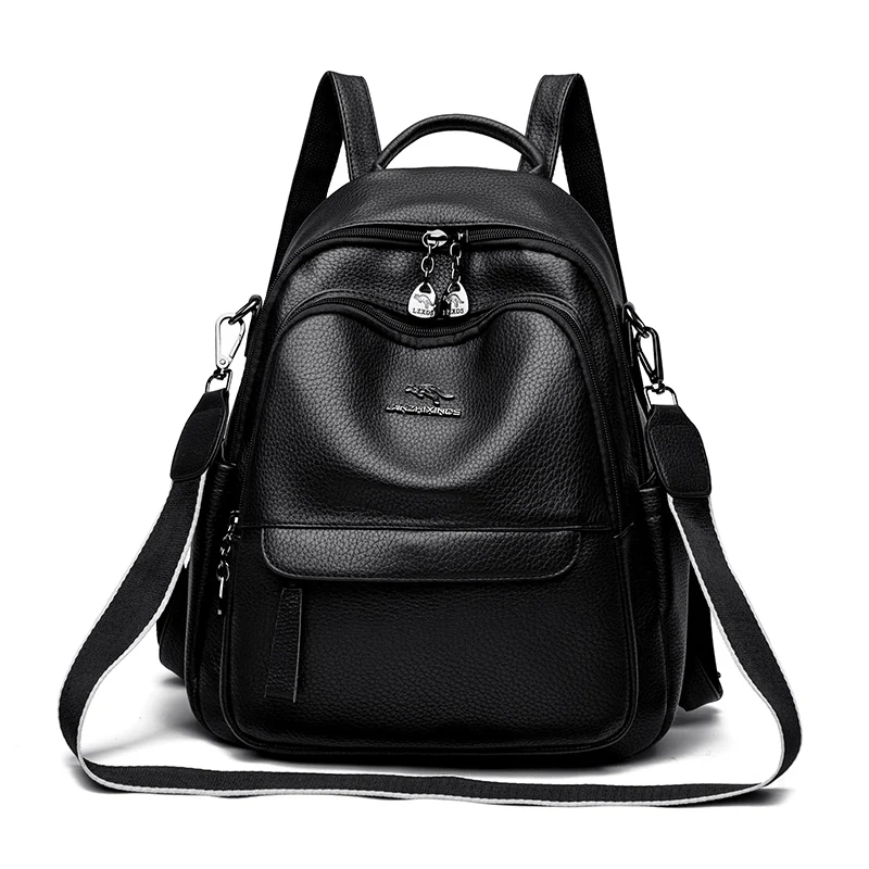 Women \'s Backpack Shoulder PU High-Capacity Ladies 2024 Year Women\'s Bags School Travel Bag Fashion For Girls wallet