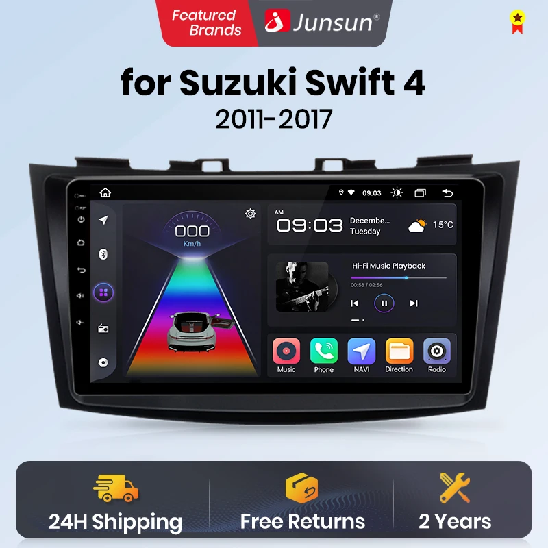 Junsun Wireless CarPlay Android Auto Car Intelligent Systems for Suzuki wift 4 2011-2017 GPS Car radio