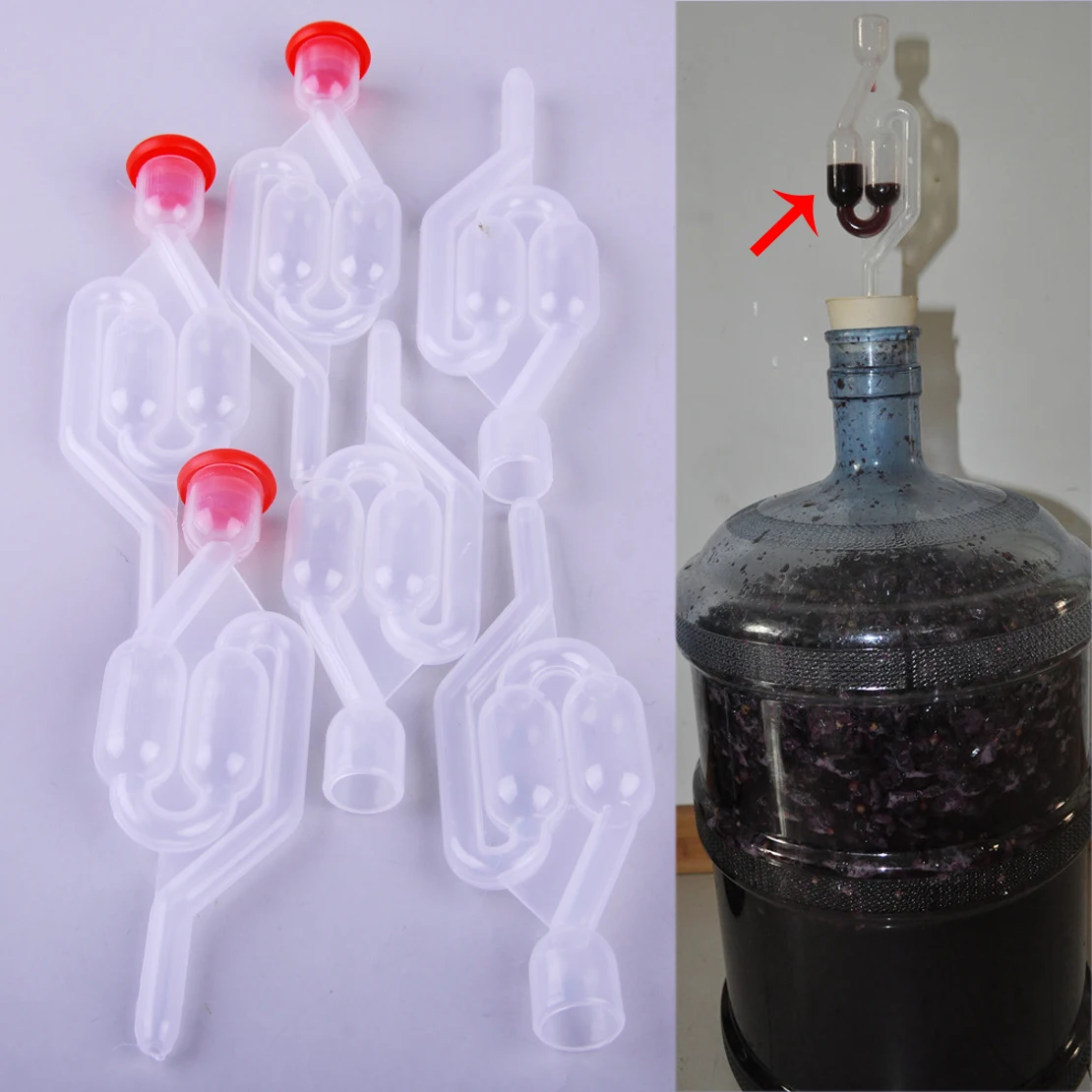 3pcs PP Plastic Bubbler Fermentation Airlocks Traps and Bungs For Home Brew Wine Homebrew Beer Cider Making Demijohn Bubble