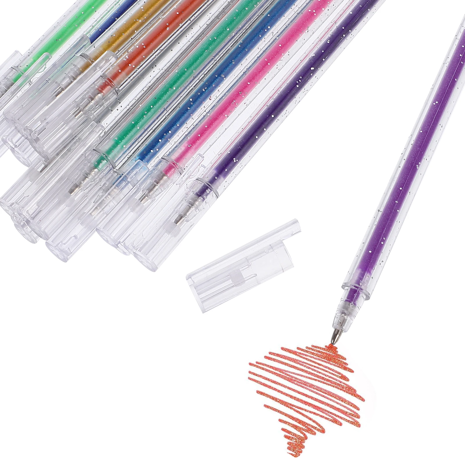 Glitter Gel Pen Markers Colorful Highlighters Fluorescent Sparkle Pens Scrapbooking