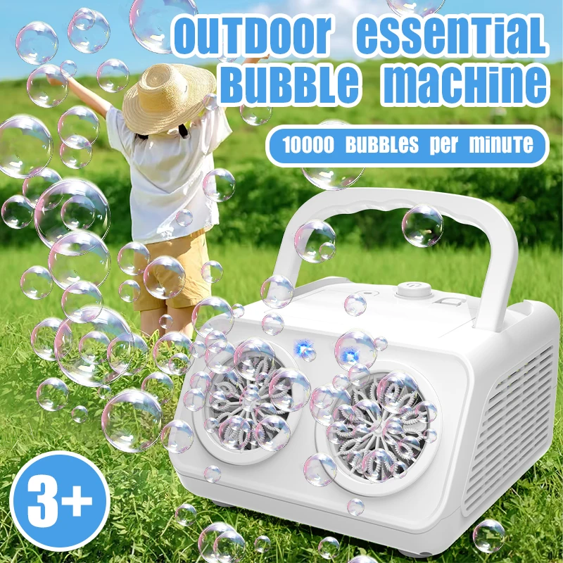 26 hole double hole portable small electric stage bubble machine birthday outdoor bubble toy without battery and bubble water