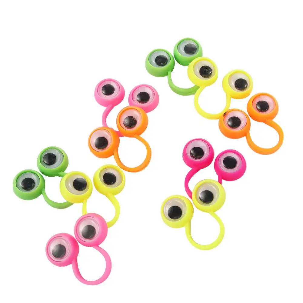 Colors Plastic Rings Kids Gift Move Eyes Toys Anti-stress Toys Eye Finger Puppets Finger Cool Toys Eyes Ring Wiggle Eyes Toy