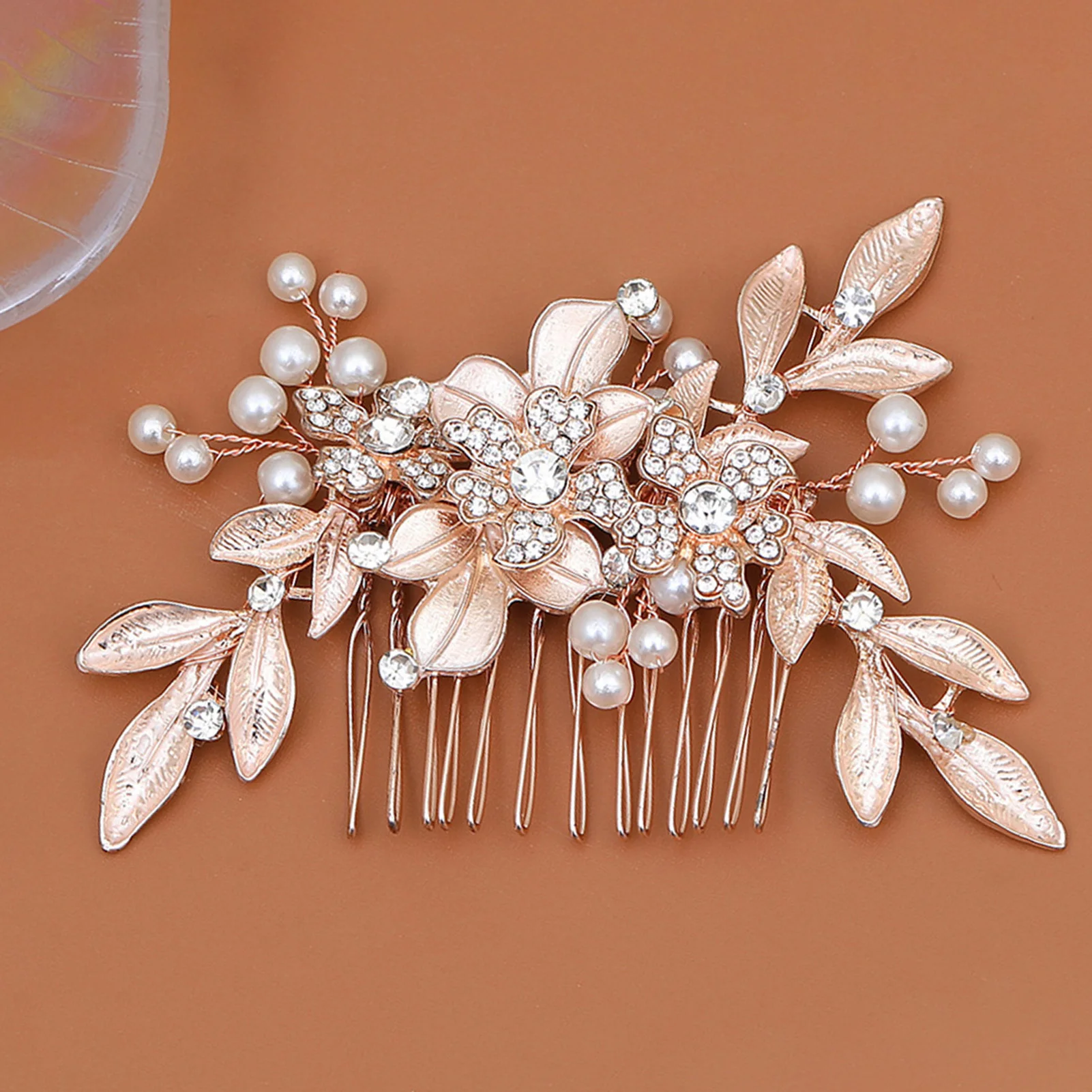 

Свадебные гребни для волос невесты, сплав, цветок, лист, дизайн, блестящие стразы, жемчуг, декор для женщин и девочек, вечерние украшения для волос, аксессуары