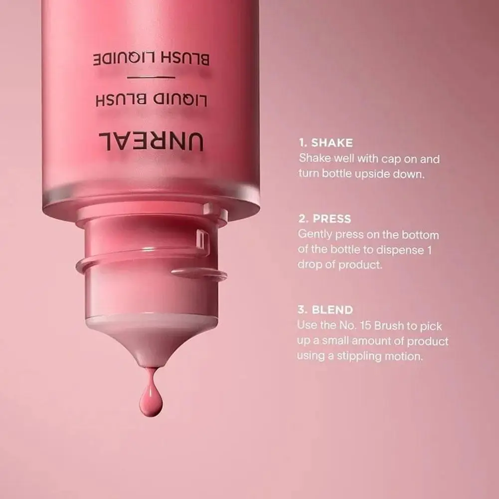 Flüssiges Rouge spendet Feuchtigkeit und hellt natürlich auf. Kleines Tropf-Make-up für Frauengesichter vor dem Make-up. Mehrere Farbnummern