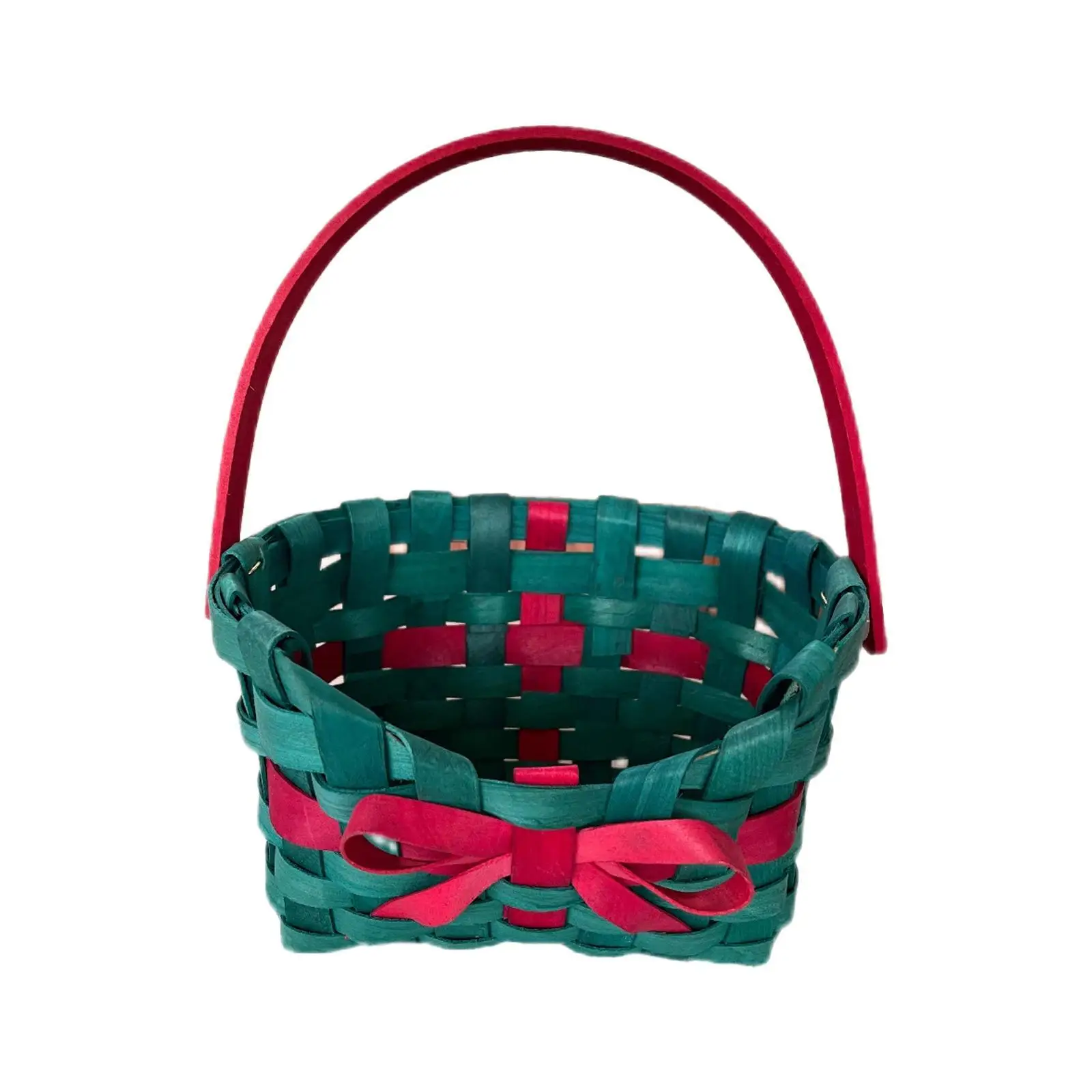 Holiday Gift Basket Woven Container with Bow for Storage And Transport