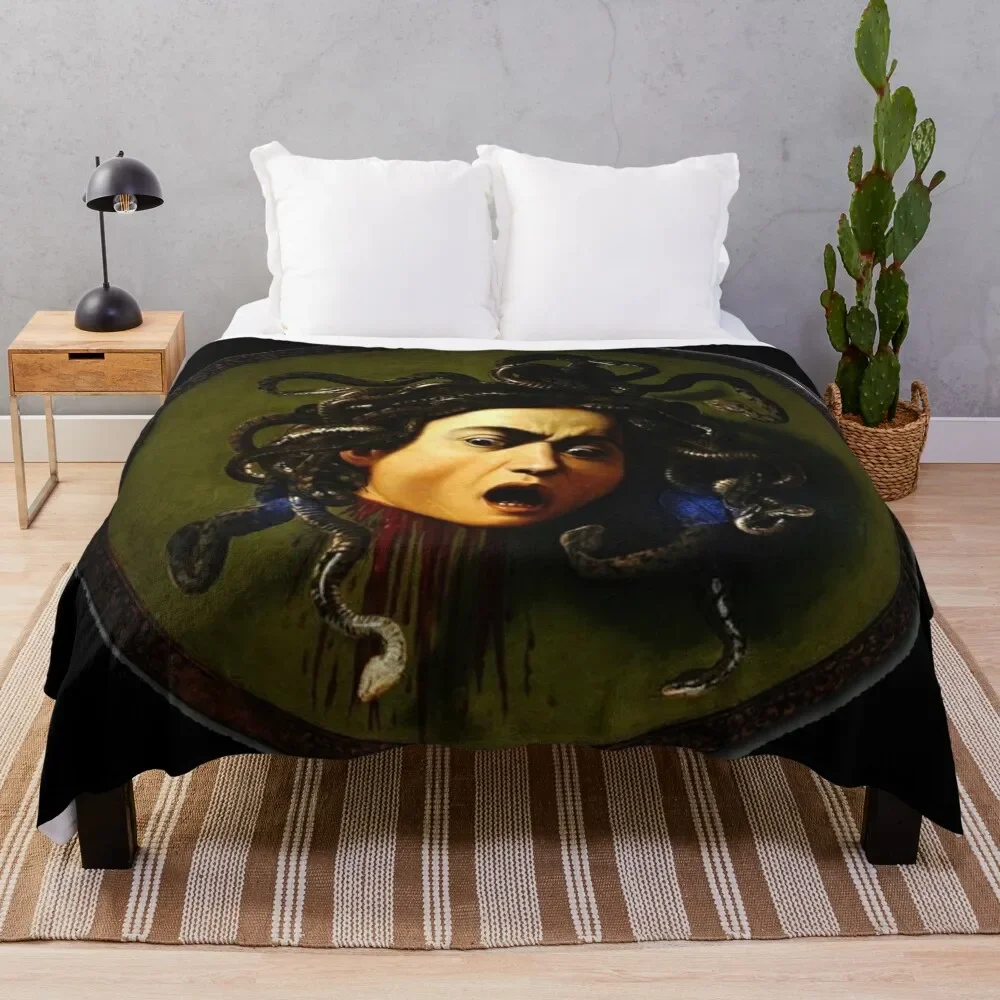 

aHead of Medusaa by Caravaggio Medusa Adult Halloween Throw Blanket Decorative Sofas Weighted Sofa Blankets