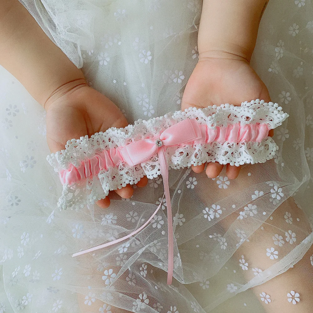 Women Sexy Bow Lace Leg Ring Lingerie Floral Garters Belt Bowknot Leg Loop Wedding Bridal Cosplay Lolita Girl Stocking Suspender