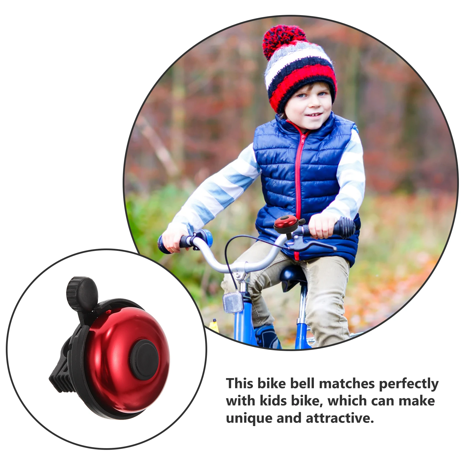 

2pcs Bicycle Bell Accessories Large Cute Bike Bells Red Purple Plastic Kids Safe Loud Ringing Durable Easy Installation