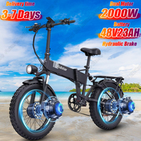 Ridstar H20pro Electric Bicycle 2000W Dual Motor 48V23AH Battery Folding Electric Bike 20*4.0-In Fat Tire Mountain Aldult E-bike