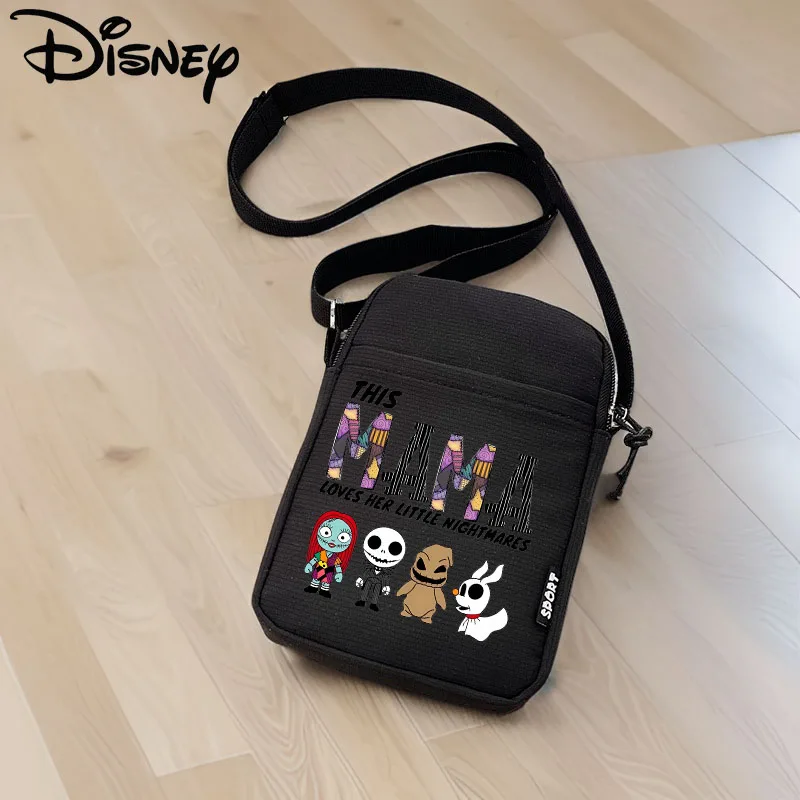 Disney The Nightmare Before Christmas Jack Sally Women's Shoulder Bag Ladies Canvas Messenger Bag Mini Mobile Purse Phone Bags