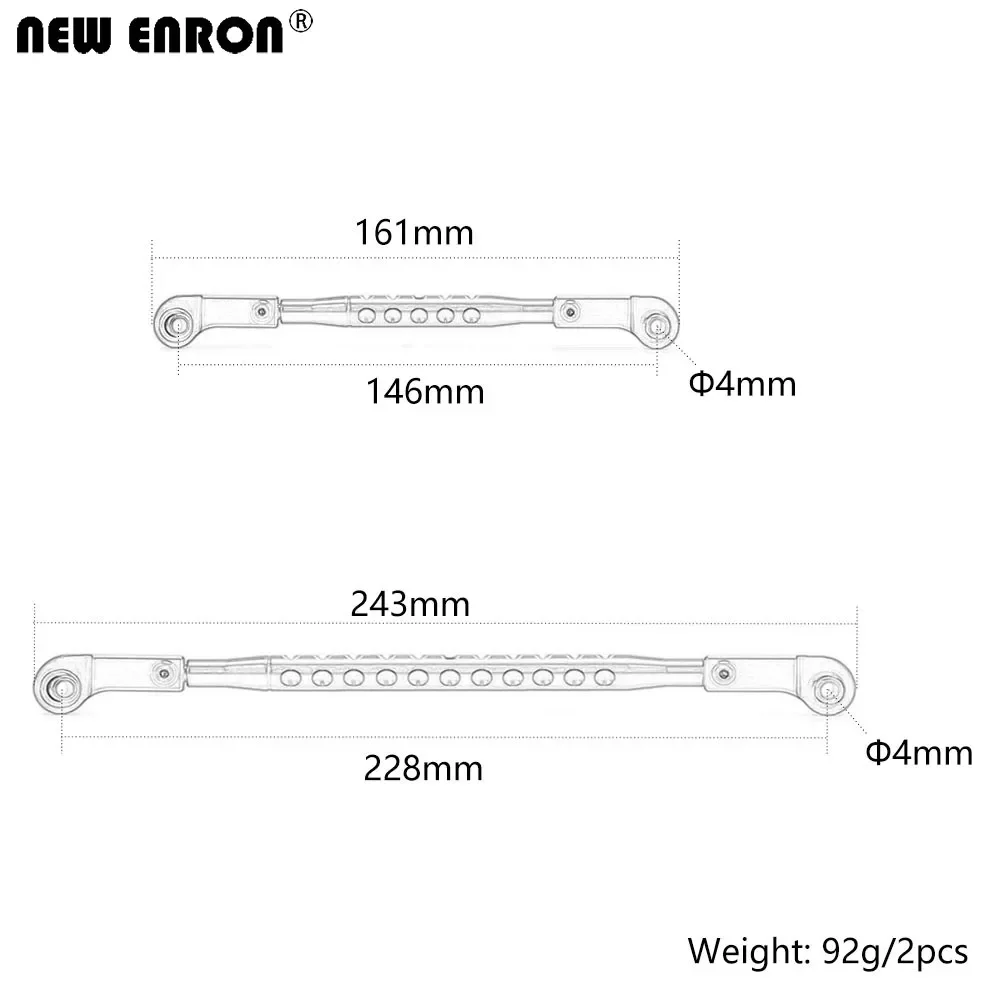 NEW ENRON CNC 146mm & 228mm Alloy Steering Link #AXI254000 for 1/6 RC Car Rock Axial SCX6 AXI05000T1 AXI05000T2