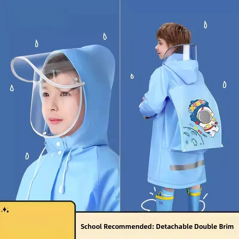 

Детский дождевик с местом для школьной сумки, полноразмерный, дышащий, из материала EVA, специально для учеников начальной школы
