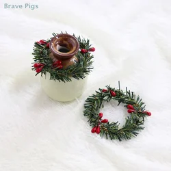2Pcs Creative Dollhouse Mini Model Handmade Holiday Decorations Christmas Wreath