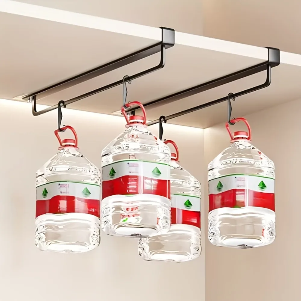 3-Pack Under Shelf Hanging Rods, No-Drill Metal Closet Organizer for Pants and Clothes, Space-Saving Wardrobe Storage Hooks