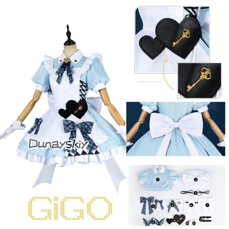 

Love Live u's GiGO Cafe Kousaka Honoka Minami Kotori Sonoda Umi Apron Maid Dress Uniform Outfits Anime Cosplay 코스프레 s
