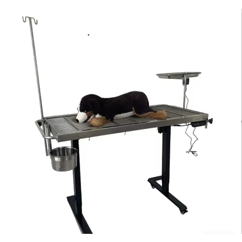 Adjustable Electric Veterinary Operating Table Corrosion Resistant Stainless Steel for Pet Medical Center