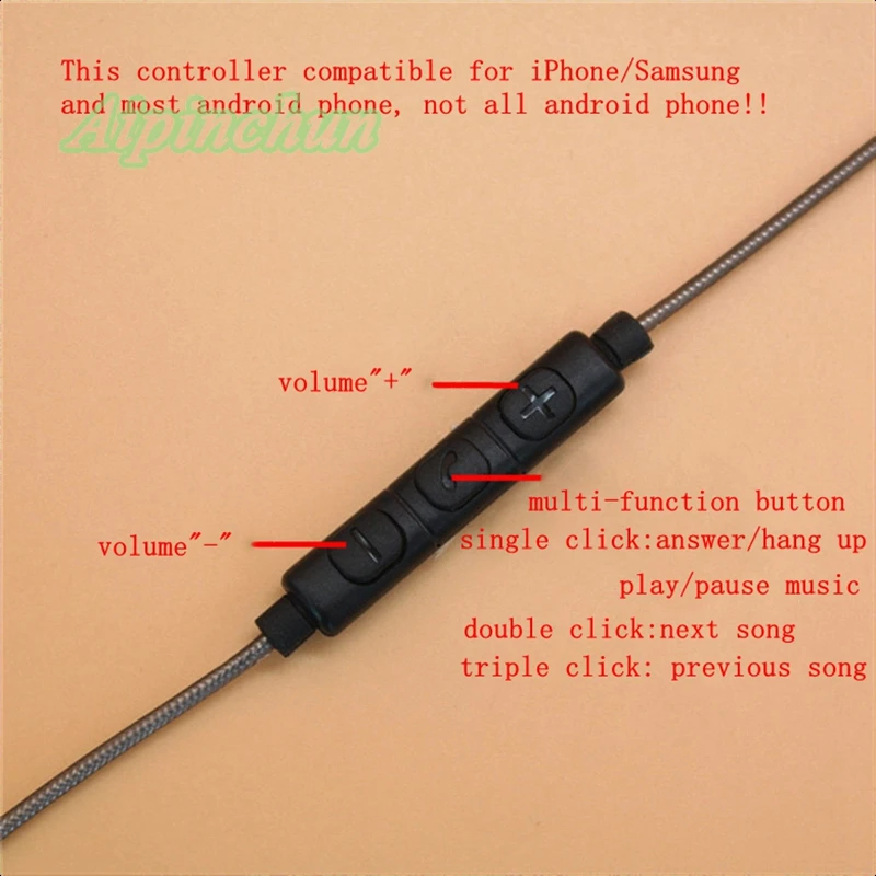 Aipinchun MMCX Headphones Replacement Cable With Volume Controller for Shure SE215 SE425 SE535 SE846 SE315 for Westone um pro