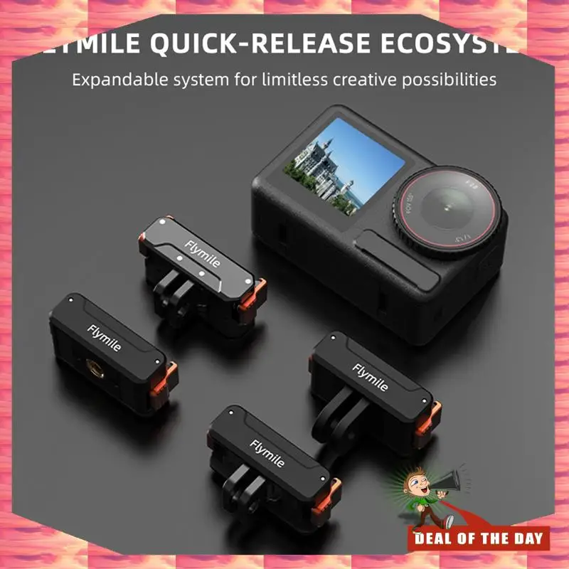 24-Hour Delivery Flymile Cold Shoe Quick Release Magnetic Mount Base For DJI ACTION 4/5 PRO Adapter And 1/4" Screw Mount