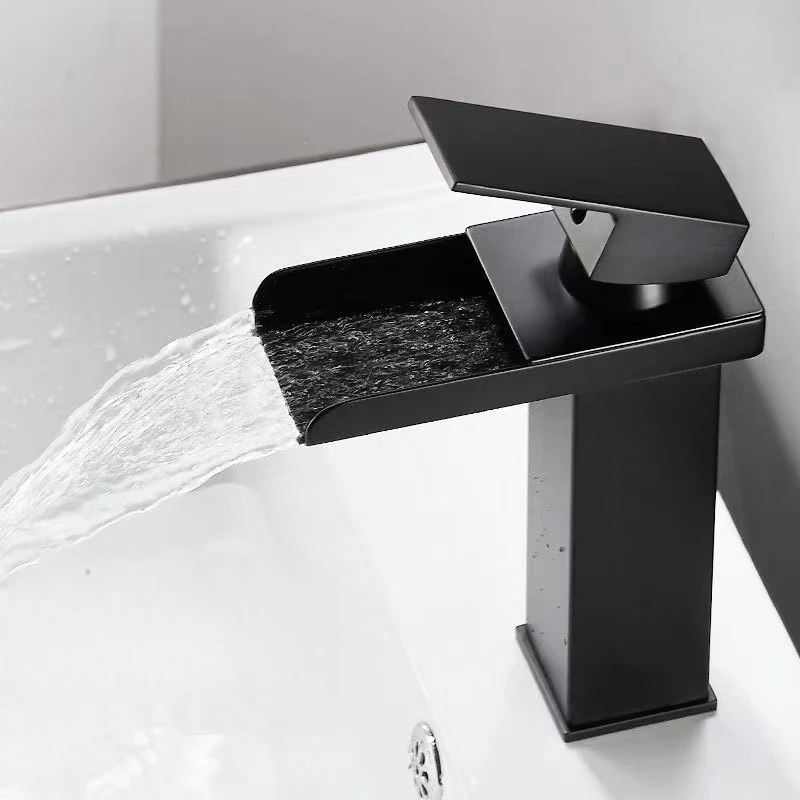 

Black Waterfall Basin Faucets Single-hole Bathroom Balcony Basin Faucets Toilet Simple Home Improvement Waterkranen YSSLT