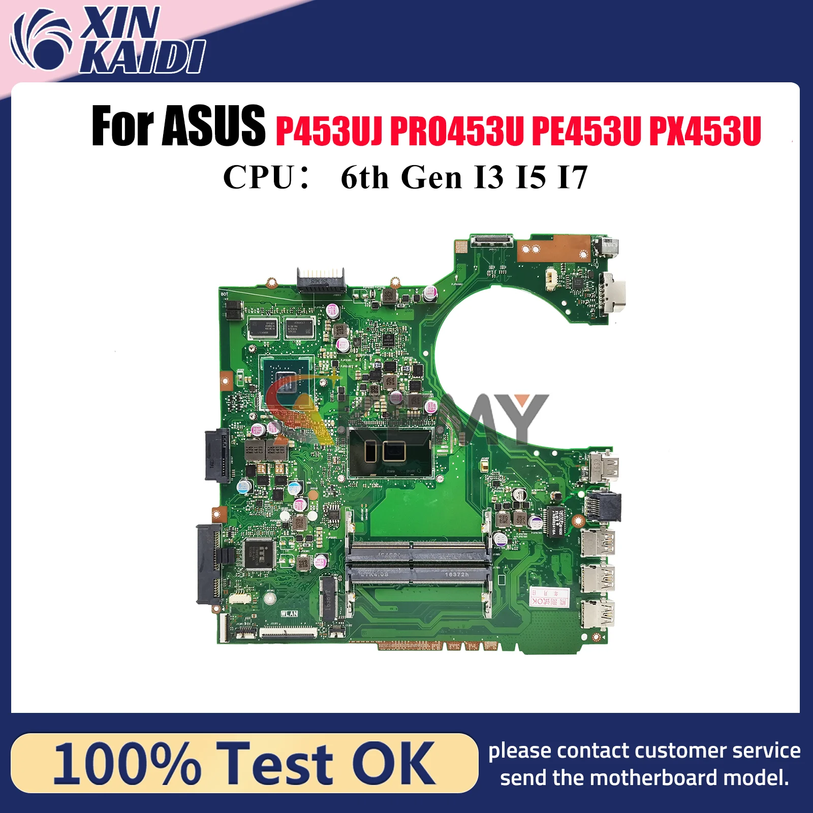 

P453UJ Материнская плата для ноутбука ASUS ProArt P453U PX453U PE453U P453UJ PRO453U Материнская плата для ноутбука с процессором I3 I5 I7 100% тест в порядке