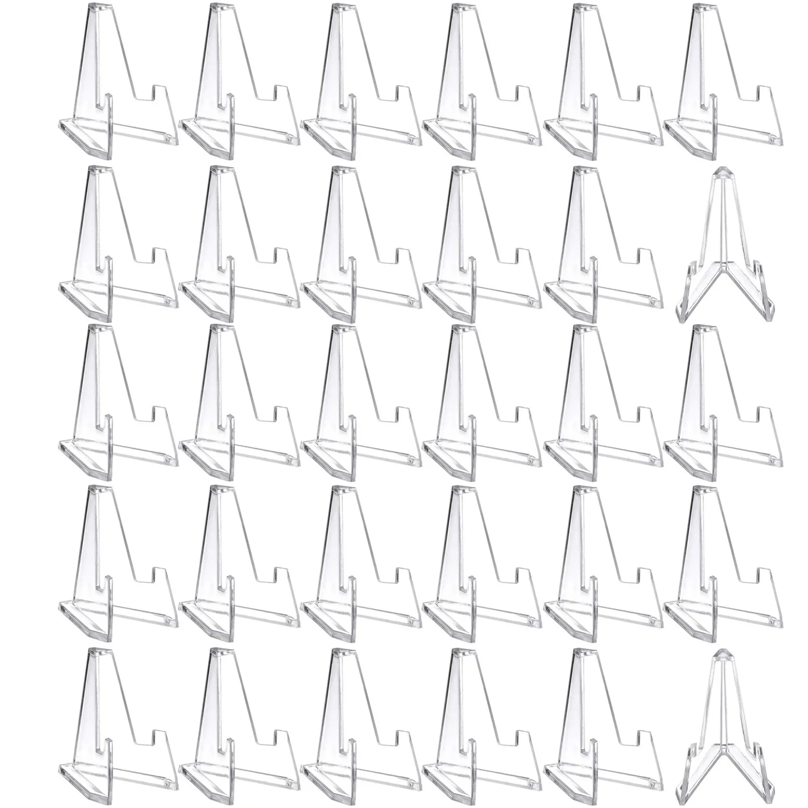 30 قطعة حامل عرض البطاقات الثلاثي أكريليك صغير المعبود صور حامل صور تقف للعملة المعدنية الرياضية بطاقات التداول رفوف العرض