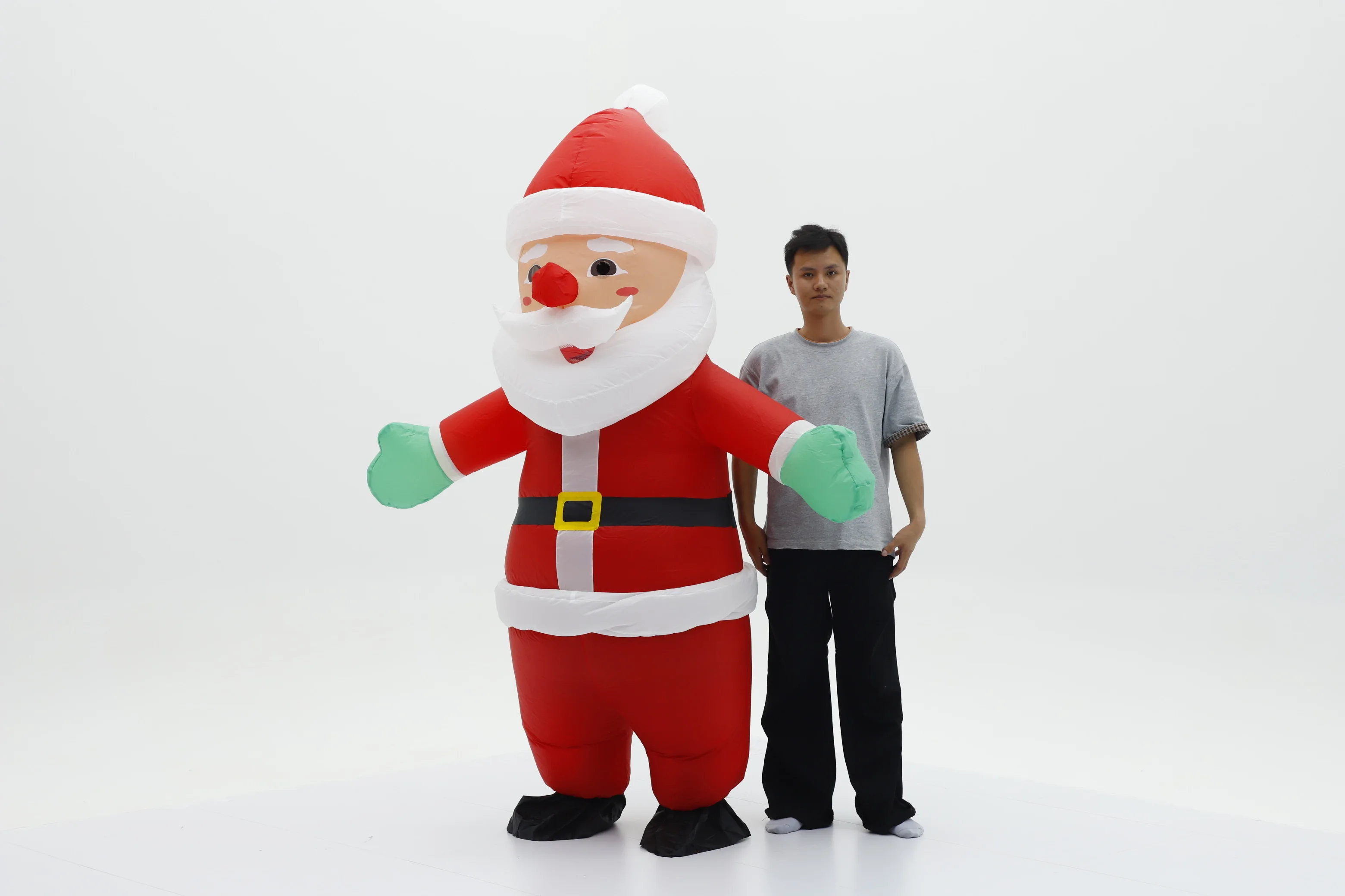 Costume gonflable de dessin animé du père noël, mascotte de défilé, personnage adulte, Cosplay, ensemble d'événements de fête de noël