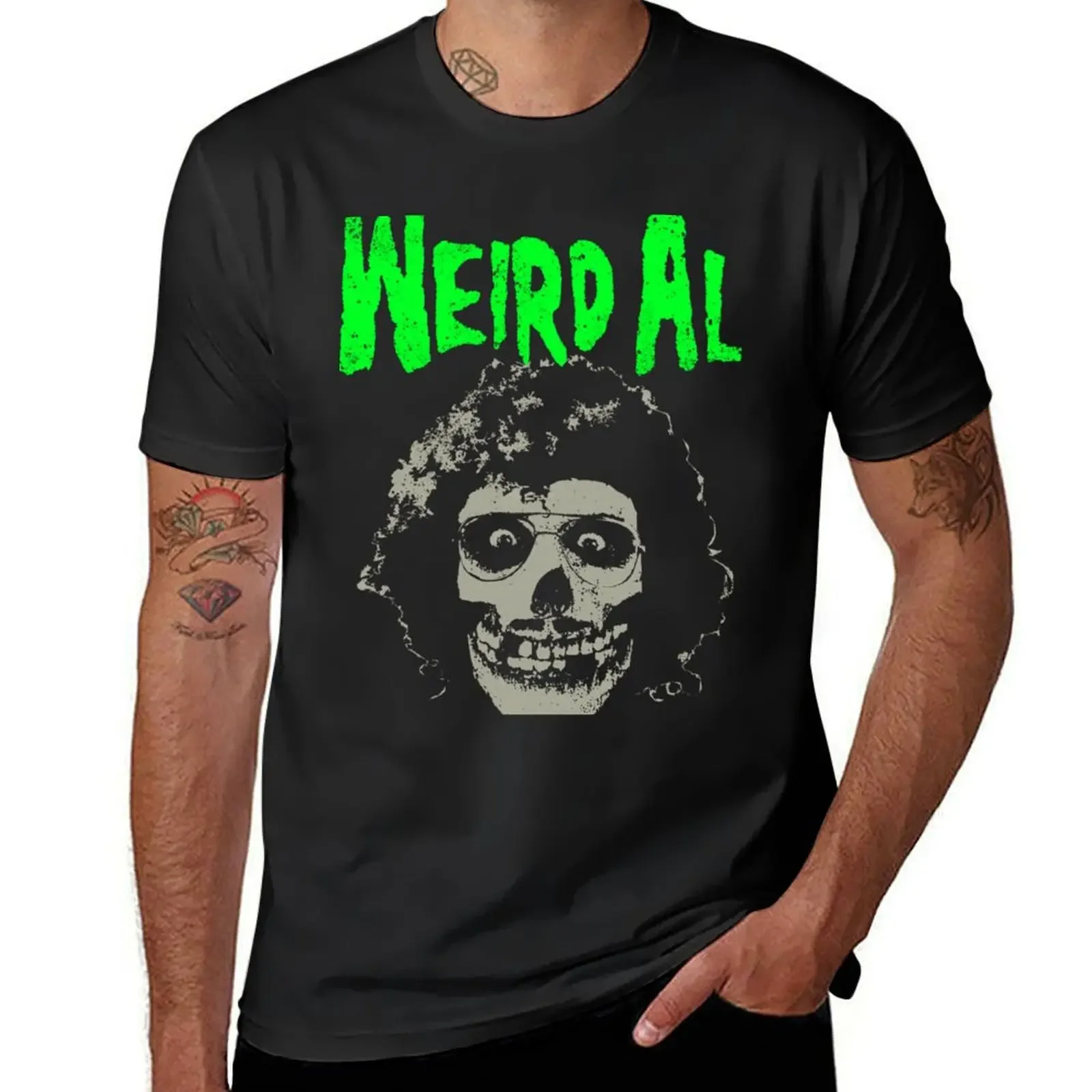 

Футболка Weird Al meets the Misfits, простые потные забавные топы, футболки-тяжеловесы для мужчин, новая модель 2025 года