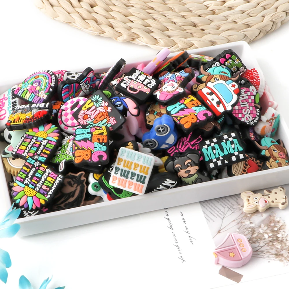 30/50/100 adet/takım odak silikon boncuk rastgele Mix tarzı takı yapımı için DIY boncuklu kalem anahtarlık kolye bilezik aksesuarları