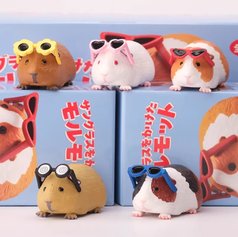 

Guinea Pig With Sunglasses Blind Box Cute Mini Anime Action Figure Model Toys Kawai Desktop Decoration Surprise Birthday Gifts