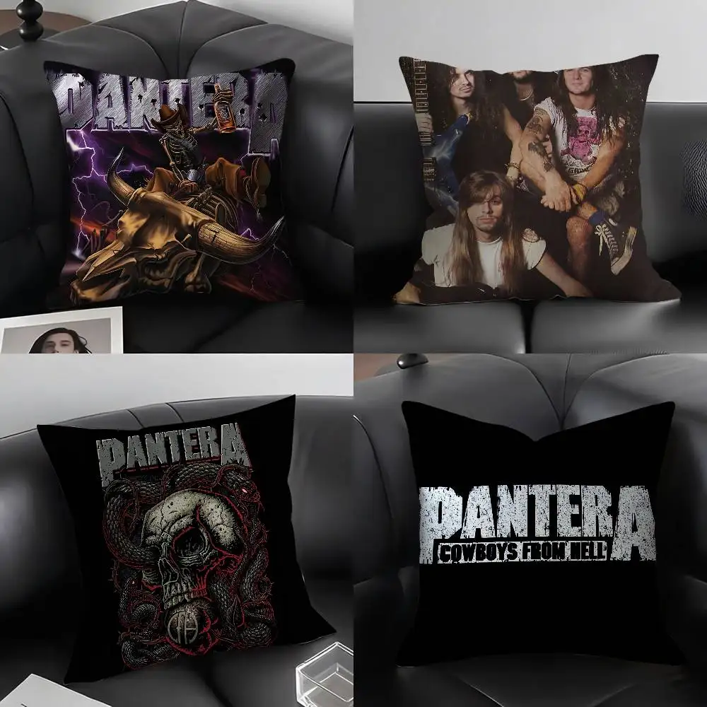 P-panteras rock band fronha de pelúcia tecido macio fronha dupla face impressão capa de almofada presentes domésticos