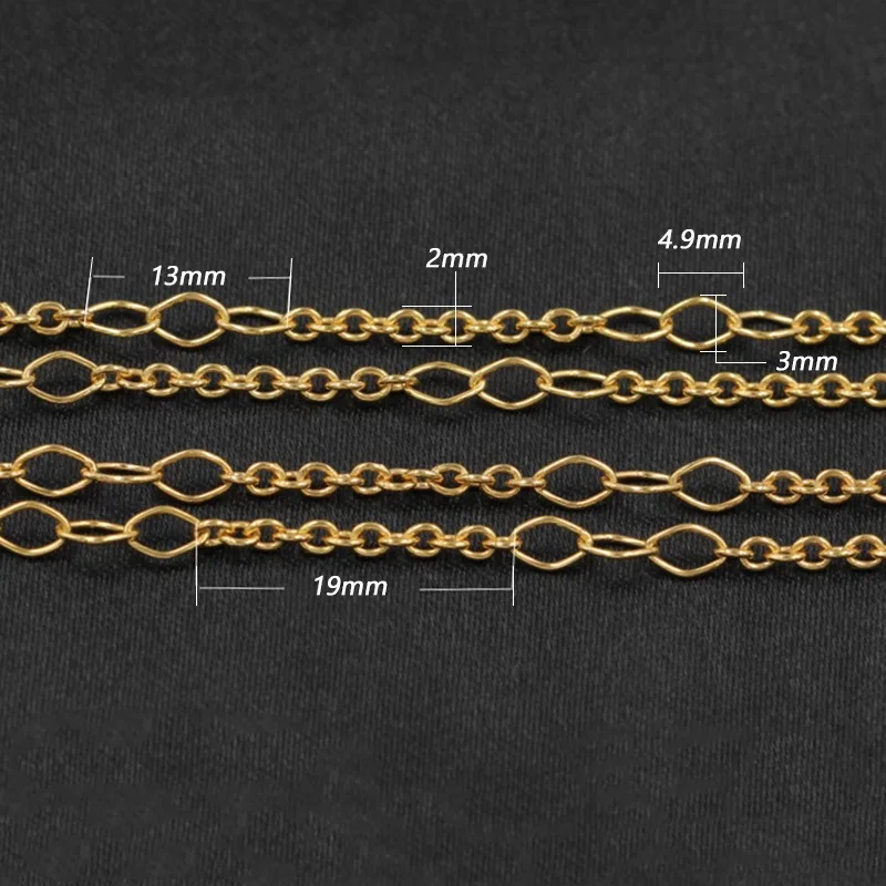 14K Gold Filled 2mm 3+1 Cable Chain DIY Jewelry Findings 1 Meter Unfinished Wholesale Bulk Footage for Crafting