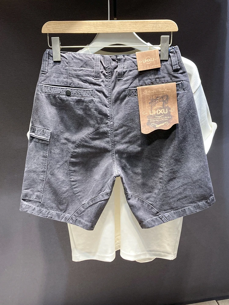 

Летние тонкие прямые джинсы свободного кроя для мужчин, повседневные брюки в стиле ретро с американской талией, хлопковая эластичная неэластичная ткань